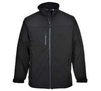 Portwest Water Resistant Black Softshell Men's Work Jacket 3L TK50 - Size 2XL