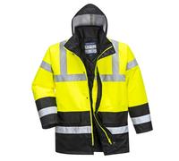 Portwest Waterproof Hi-Vis Contrast Winter Traffic Jacket - S466 Yellow Black