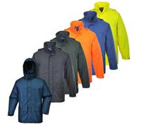 Portwest Waterproof Jacket Classic Sealtex lightweight Rain over coat hood S450