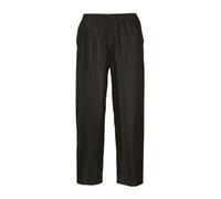 Portwest S441 Men's Waterproof Rain Trousers - Lightweight Adjustable Safety Overpants Class 3 Black, X-Large