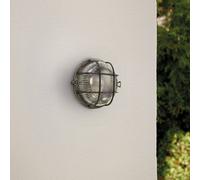 Portwest Westport Coastal Beacon Outdoor Flush Wall Light Oxidised Black