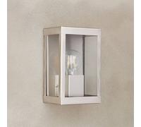 Portwest Westport Coastal Cabin Half Lantern Outdoor Wall Light Matt Nickel