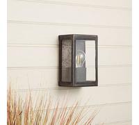 Portwest Westport Coastal Cabin Half Lantern Outdoor Wall Light Oxidised Black