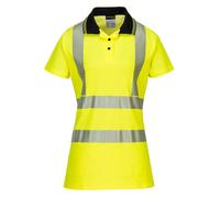 PORTWEST Women's Hi-Vis Cotton Comfort Pro Work Polo T-Shirt Breathable Ladies