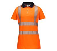 PORTWEST Women's Hi-Vis Cotton Comfort Pro Work Polo T-Shirt Breathable Ladies