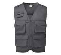 Portwest Work Vest C704 Multi Pocket Executive Waistcoat Zipped Comfort