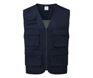 Portwest Work Vest C704 Multi Pocket Executive Waistcoat Zipped Comfort