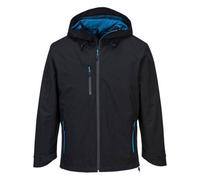 Portwest S600 Men's KX3 Waterproof Rain Jacket - Lightweight Shell Jacket with Hood Black, Large