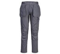 Portwest CD883 Eco WX2 Stretch Holster Multi Pocket Work Trousers Mens Cargo Safety Combat Pants with Knee Pad Pockets Metal Grey, Size 28