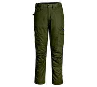 Portwest CD881 Men's WX2 Work Trousers - Slim Fit Eco Stretch Trade Trousers with Cargo and Knee Pad Pockets Olive Green, 38