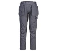 Portwest CD883 Eco WX2 Stretch Holster Multi Pocket Work Trousers Mens Cargo Safety Combat Pants with Knee Pad Pockets Metal Grey, Size 42
