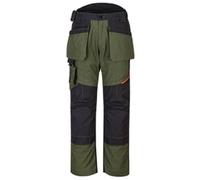 Portwest T702 Men's WX3 Work Trousers - Stretch Fabric Workwear Utility Safety Trousers with Holster and Knee Pad Pockets Olive Green, 44