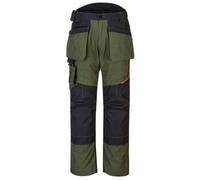 Portwest T702 Men's WX3 Work Trousers - Stretch Fabric Workwear Utility Safety Trousers with Holster and Knee Pad Pockets Olive Green, 48