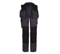 Portwest T702 Men's WX3 Work Trousers - Stretch Fabric Workwear Utility Safety Trousers with Holster and Knee Pad Pockets Metal Grey, 40