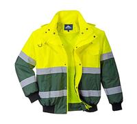Portwest X Hi-Vis Bomber Jacket, Color: Yellow/Green, Size: Large, C565YGRL