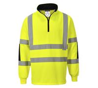 Portwest B308YERXS Xenon Rugby Sweatshirt, X-Small, Yellow