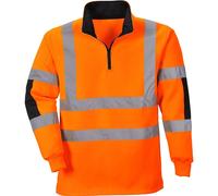 Portwest B308ORRXS Xenon Rugby Sweatshirt, X-Small, Orange