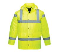 Portwest YELLOW Hi-Vis Traffic Jacket with Quilted Lining & Concealed Hood