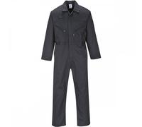 Portwest Zip Boilersuit Black Size: 2XL Size: 2XL, Inside Leg: 31&quot 2XL 31"