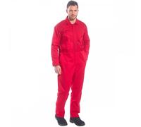 Portwest Zip Boilersuit Red Size: XL Size: XL, Inside Leg: 31", C XL 31"
