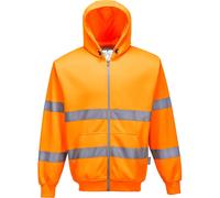 Portwest Zip Front Class 3 Hi Vis Hoodie Orange S