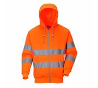 Portwest Zip Front Class 3 Hi Vis Hoodie Orange XS