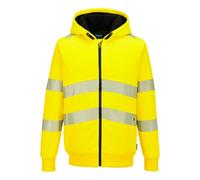 Portwest Zipped Winter Hoodie Hi-Vis Fleece Lining for Added Warmth PW321