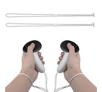 PORUPAEL 1 Pair Wrist Strap for Meta Quest 3/3s - Upgraded Adjustable Controller Wrist Straps for Oculus Quest 3/3s VR Headset, White Replacement Hand Straps for Enhanced Gaming Security and Comfort