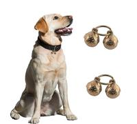 PORUPAEL 2-Pack Dog Bells for Collar - Extra Loud Copper Cat Bells, Loud Cat Bell, Dog Collar Bell, Anti-Lost Pet Charms