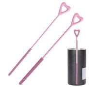 PORUPAEL 2-Pack Silicone Straw Cleaner Brush Set - Multi-Diameter Straw Cleaning Brush with Heart-Shaped Handle, Extra Long Bristle Reusable Straw Cleaners for Glass, Metal, Plastic Drinking Straws