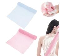 PORUPAEL 2 Pcs Japanese Exfoliating Shower Towel - Extra Long Quick-Dry Grid Design, Antibacterial Exfoliating Towel for Shower, Bathing and Spa Use for Men and Women