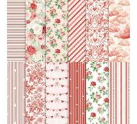 PORUPAEL 24 Sheets Scrapbook Paper - Floral Patterned Decoupage Paper Sheets, Pink Themed Patterned Cardstock Pads for Scrapbooking, Card Making, DIY Projects and Gift Wrapping (Flowers-I)