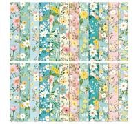 PORUPAEL 24 Sheets Scrapbook Paper - Floral Patterned Decoupage Paper Sheets, Pink Themed Patterned Cardstock Pads for Scrapbooking, Card Making, DIY Projects and Gift Wrapping