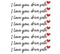 PORUPAEL 8-Pack I Love You Drive Safe Mirror Sticker - Mirror Stickers for Cars, Car Decals with P.S. I Love You, Black Box Car Sticker for Wing Mirrors Safety Reminder