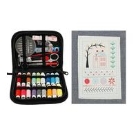 PORUPAEL Embroidery Stitch Book Kit - 106 Stitches with Complete Sewing Tools, Portable Needle & Thread Set for Beginners, Craft Lovers, Home Travel Use