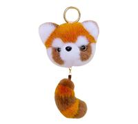 PORUPAEL Faux Fur Keychain Plush Racoon Keyrings with Tail 18cm Cute Key Chain Pendant Bag Charm Pendant for Handbag Backpack