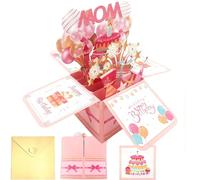 PORUPAEL Happy Birthday Mum Card from Dauthger, Lovely 3D Pop-up Fireworks Birthday Card for Mum, Sweet and Creative Pop up Gift Card for Women Mom Mother
