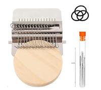 PORUPAEL Mini Darning Loom - 14 Hook Portable Knit Patch Darning Loom Kit, Complete Mending Loom with Crochet Hook, Needles, DIY Craft Tool for Repair Jeans, Socks, Sustainable Clothing