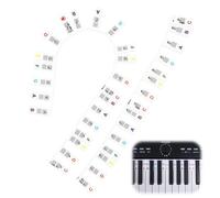PORUPAEL Piano Keyboard Stickers for Beginner - 61-Key Silicone Note Labels, Colorful Removable Piano Key Stickers Learning Guide for Kids and Adults