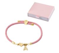 PORUPAEL Pink Initial Letter A Bracelet for Teen Girls, Adjustable Heart Charm Bracelet with Gift Box - Personalized Jewelry for Ages 4-18, Ideal for Birthdays, Christmas and Special Occasions