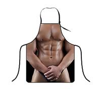PORUPAEL Sexy Novelty Apron - Funny Secret Prank Kitchen Cooking BBQ Party Adult Chefs Apron - Gift for Men and Women