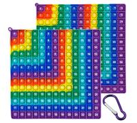 PORUPAEL Times Table Poppet Double-Sided - Multiplication Pop 12x12 & Addition Table 12+12, Silicone Math Fidget Toy with Purple Carabiner, Educational Stress Relief Popping Game for Kids (Purple)