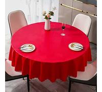 PORUTE 220cm Round Tablecloth, Water Resistant Spill Proof Polyester Table Cloth, Washable Table Cover, PVC Table Cloth for Round Table, for Indoor and Outdoor Use