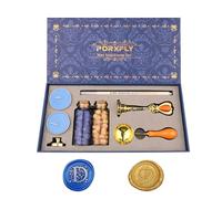 PORXFLY 2 Pieces Letter D Wax Seal Stamp Set,Initial Alphabet Wax Seal Stamp Kit Vintage Gift Box, A to Z Letter Series Stamp for Wedding Invitations, Envelopes, Gift Wrapping (D)