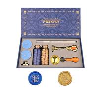 PORXFLY 2 Pieces Letter E Wax Seal Stamp Set,Initial Alphabet Wax Seal Stamp Kit Vintage Gift Box, A to Z Letter Series Stamp for Wedding Invitations, Envelopes, Gift Wrapping (E)