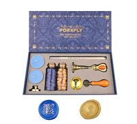 PORXFLY 2 Pieces Letter I Wax Seal Stamp Set,Initial Alphabet Wax Seal Stamp Kit Vintage Gift Box, A to Z Letter Series Stamp for Wedding Invitations, Envelopes, Gift Wrapping (I)