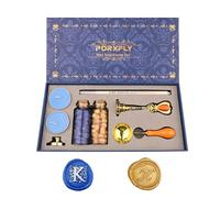 PORXFLY 2 Pieces Letter K Wax Seal Stamp Set,Initial Alphabet Wax Seal Stamp Kit Vintage Gift Box, A to Z Letter Series Stamp for Wedding Invitations, Envelopes, Gift Wrapping (K)