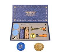 PORXFLY 2 Pieces Letter P Wax Seal Stamp Set,Initial Alphabet Wax Seal Stamp Kit Vintage Gift Box, A to Z Letter Series Stamp for Wedding Invitations, Envelopes, Gift Wrapping (P)