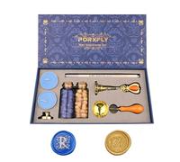 PORXFLY 2 Pieces Letter R Wax Seal Stamp Set,Initial Alphabet Wax Seal Stamp Kit Vintage Gift Box, A to Z Letter Series Stamp for Wedding Invitations, Envelopes, Gift Wrapping (R)