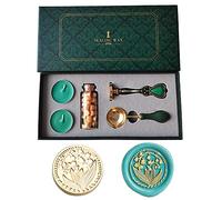 PORXFLY Wax Seal Stamp Set,Vintage Personalized European style Wax Seal Stamp Kit Gift Box Set for Wedding Invitations, Letters,Wine Packages,Cards Envelopes, Gift Wrapping (Lily of the Valley)